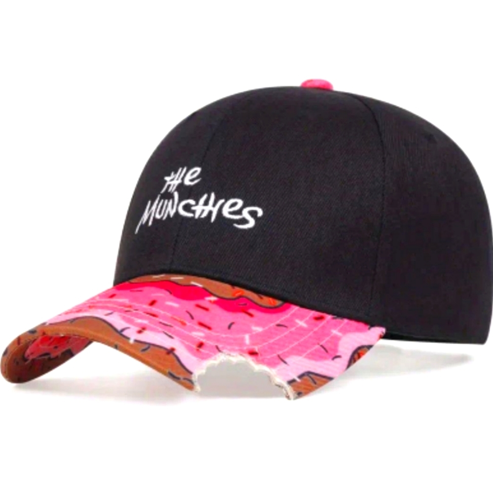 Pink "Munchies" Donut Adjustable Unisex Baseball Hat